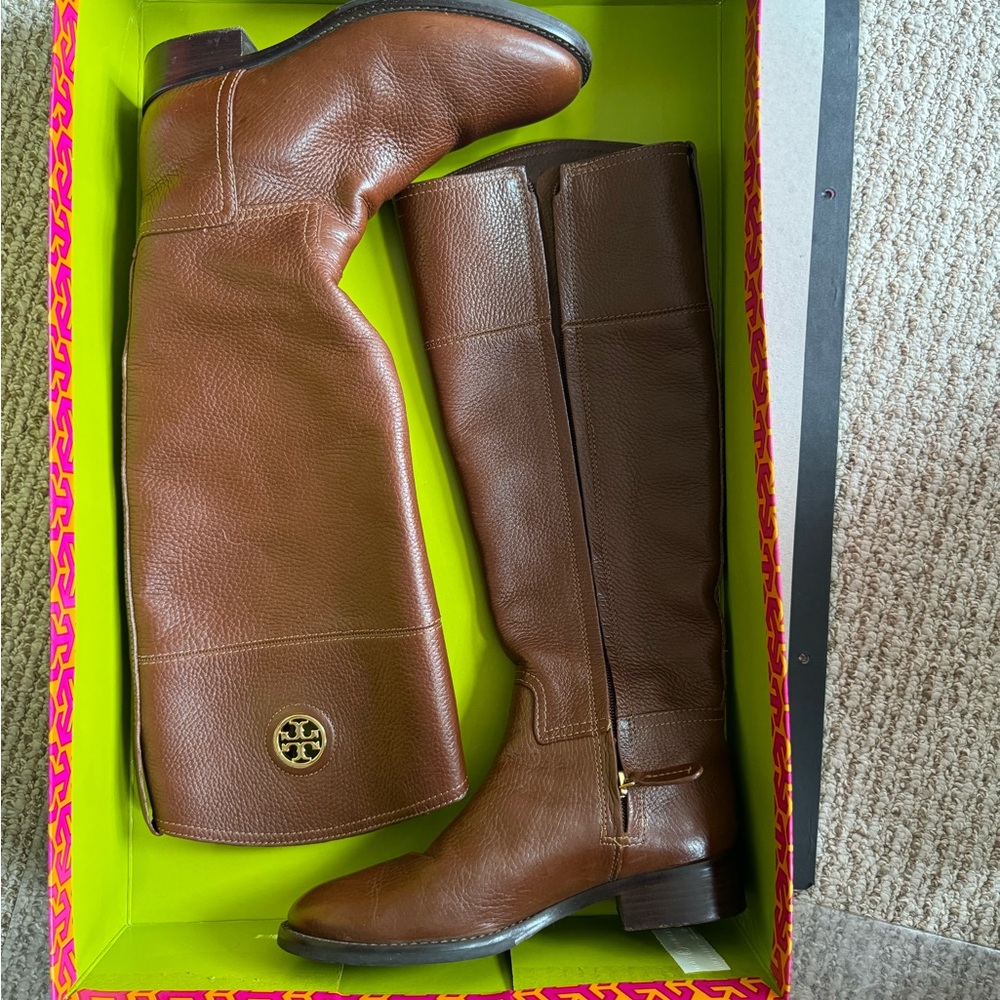 Tory Burch Almond Junction Riding Boot size 6